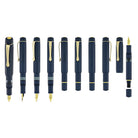 Kaweco Piston Sport AL Fountain Pen in Navy/Gold Starter Set