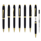 Cross Foundry Ballpoint Pen in Glossy Black Lacquer with PVD Gold Appointments