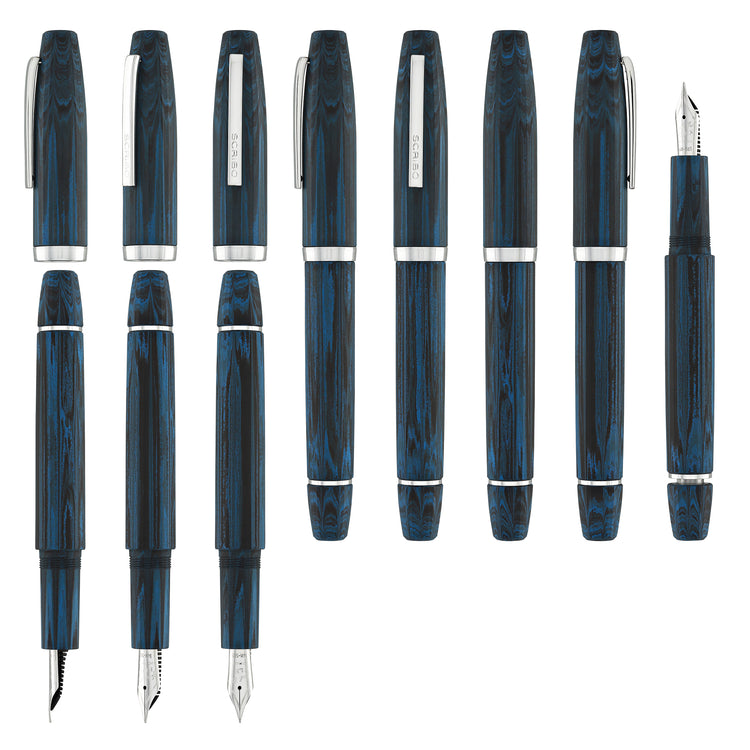 Scribo Flow Fountain Pen in Tempo with Platinum Trim
