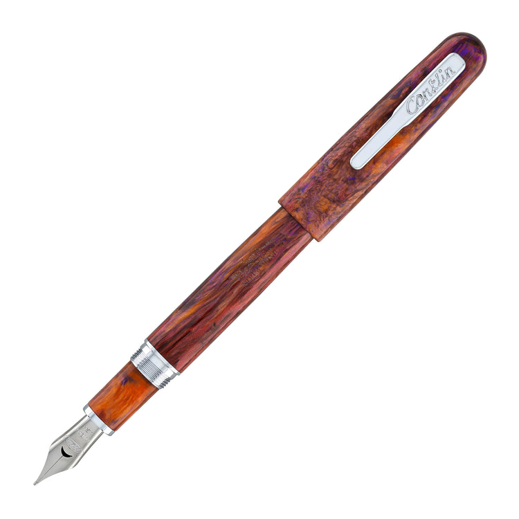 Conklin Streamline Fountain Pen in Glossy Sunset Medley with Chrome Trim - Limited Edition