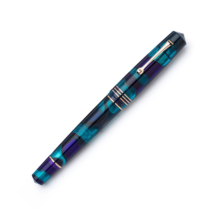 Leonardo Momento Zero Grande Fountain Pen in Luna with Rose Gold Trim