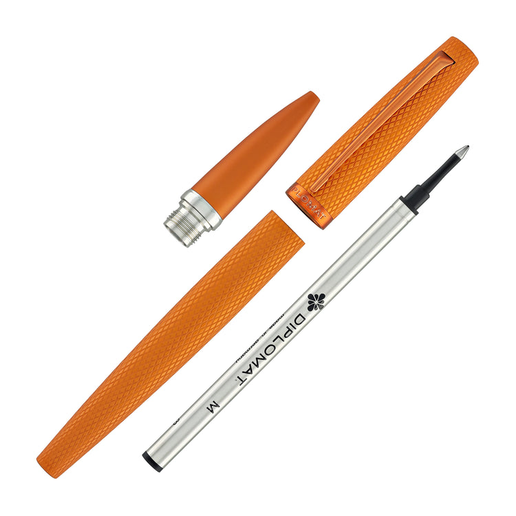 Diplomat Viper Rollerball Pen in Orange Guilloche