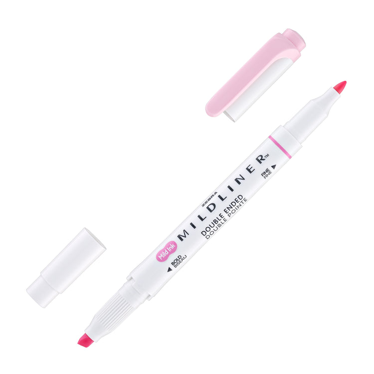 Zebra Mildliner Dual-Tip Highlighter in Baby Pink