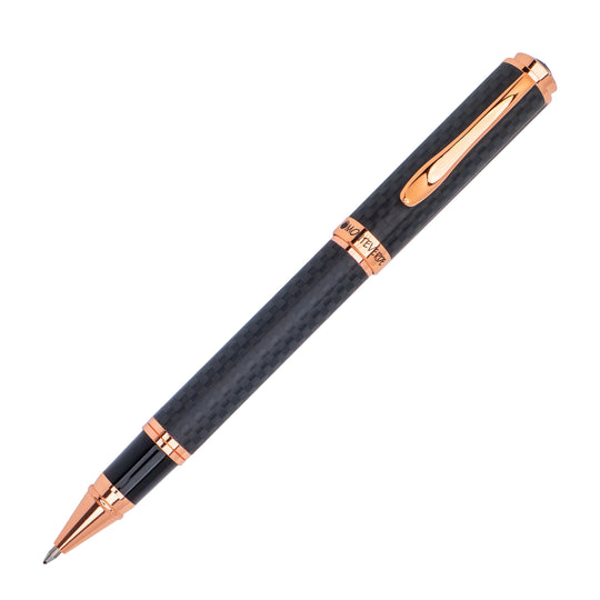 Monteverde Innova Rollerball Pen in Matte Carbon with Rosegold Trim