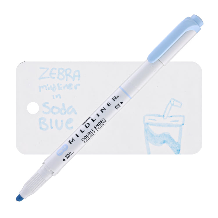 Zebra Mildliner Dual-Tip Highlighter in Soda Blue