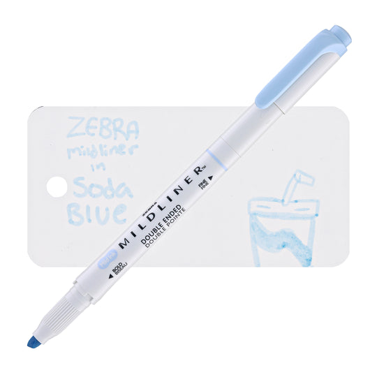 Zebra Mildliner Dual-Tip Highlighter in Soda Blue