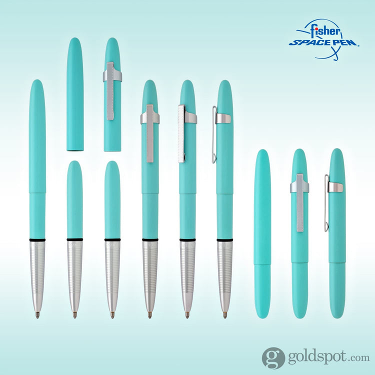 Fisher Space Pen Bullet Ballpoint Pen with Chrome Clip in Tahitian Blue Pen