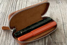 Galen Leather 2 Pen Case for Kaweco - Pocket Pen in Crazy Horse Brown Pen Cases