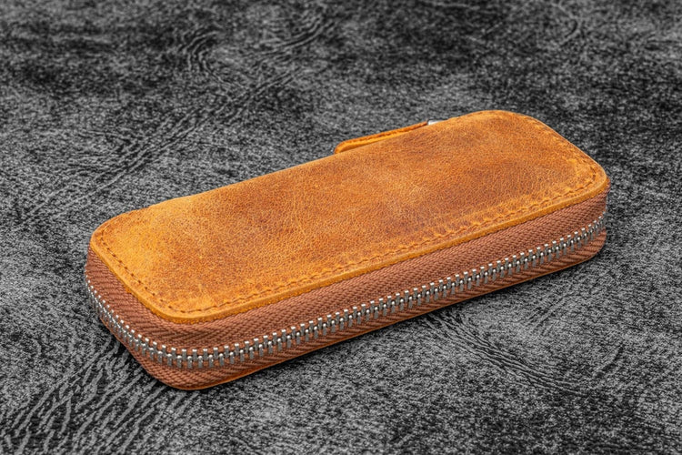 Galen Leather 2 Pen Case for Kaweco - Pocket Pen in Crazy Horse Brown Pen Cases