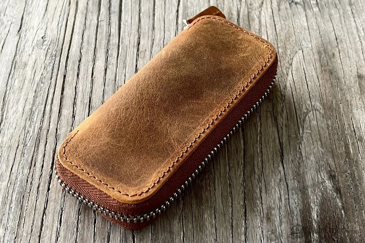 Galen Leather 2 Pen Case for Kaweco - Pocket Pen in Crazy Horse Brown Pen Cases