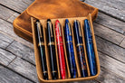 Galen Leather Magnum Opus 6 Slots Hard Pen Case in Crazy Horse Brown Pen Cases