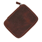 Galen Leather Pen Case Zippered 10 Slots in Orange Pen Cases