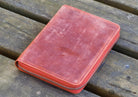 Galen Leather Pen Case Zippered 5 Slots in Orange Pen Case