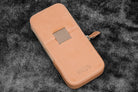Galen Leather Zippered Magnum Opus Hard 3 Slots Pen Case in Undyed Leather Pen Cases