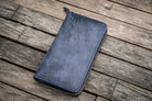 Galen Leather Zippered Three Pen Case in Navy Blue Pen Cases