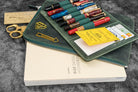 Galen Leather Zippered Writer’s Bank Bag in Crazy Horse Forest Green Pen Cases