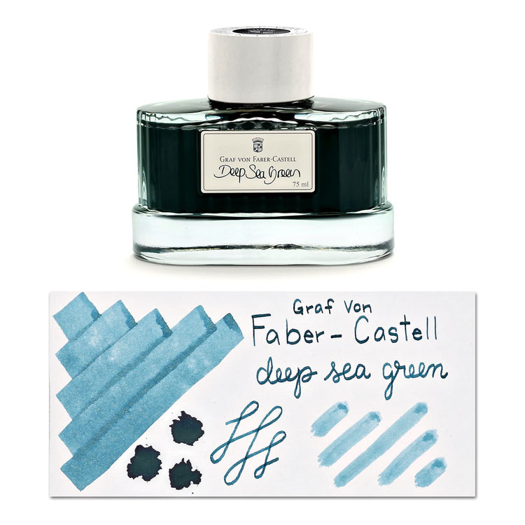 Graf von Faber-Castell Bottled Ink in Deep Sea Green - 75 mL Bottled Ink