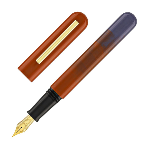IKKAKU by Nahvalur Gradient Urushi Fountain Pen in Yan-Zhi Vermilion