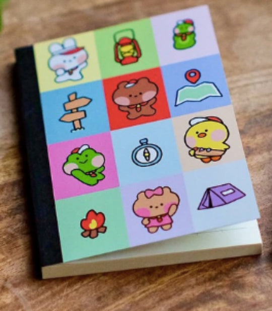 Itoya Oasis Notebook in LINE FRIENDS Minini 'Adventure Grid' - A6