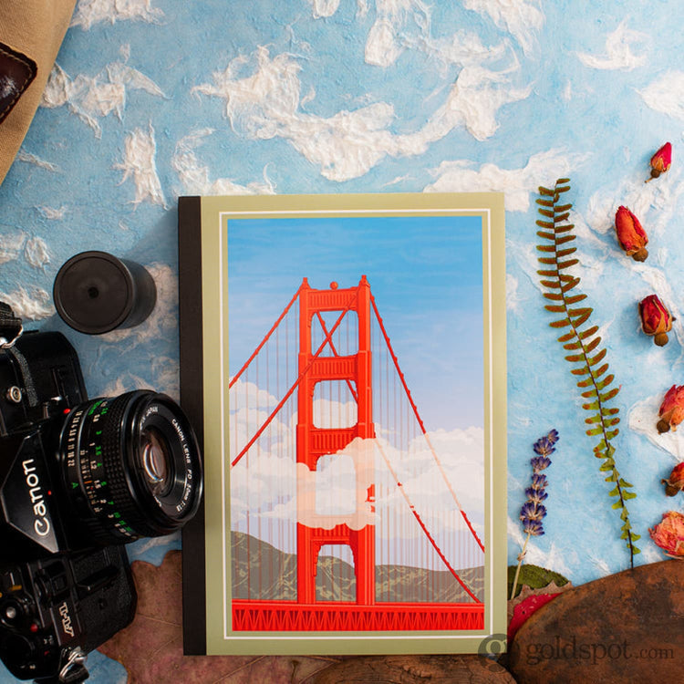 Itoya Profolio Oasis National Parks Lined Notebook in Golden Gate - A5 Notebooks Journals