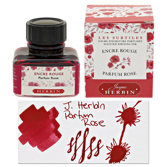J. Herbin Red Rose Scented Bottled Fountain Pen Ink - 30 mL