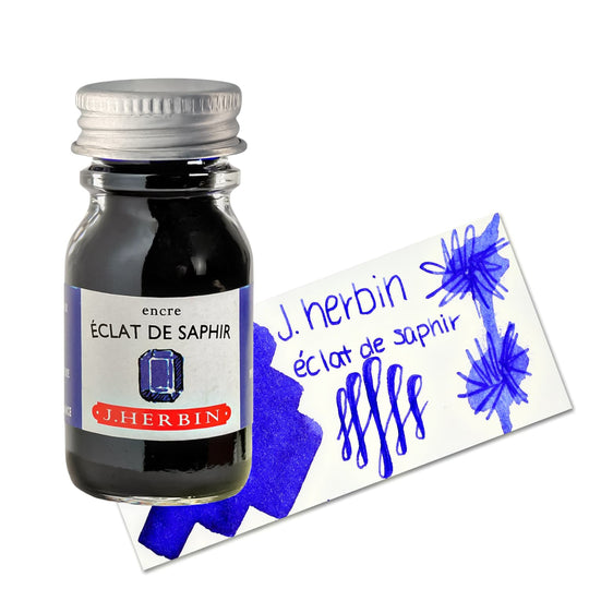 J. Herbin Eclat de Saphir (Sapphire Blue) Bottled Ink and Cartridges