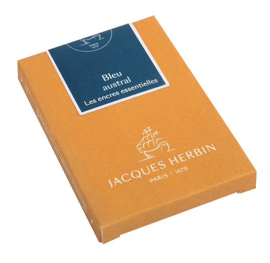 J. Herbin Fountain Ink Cartridges in Bleu Austral - Pack of 7