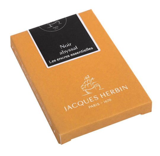 J. Herbin Fountain Ink Cartridges in Noir Abyssal - Pack of 7