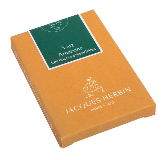 J. Herbin Fountain Ink Cartridges in Vert Amazone - Pack of 7