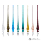 J. Herbin Glass Dip Pen in Blue Tapered Spiral Handle with Frosted Glass Dip Pen
