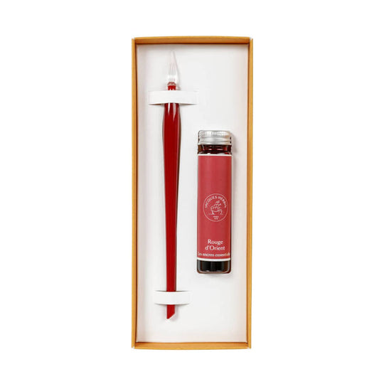 J. Herbin Murano Glass Pen and Ink Set in Red