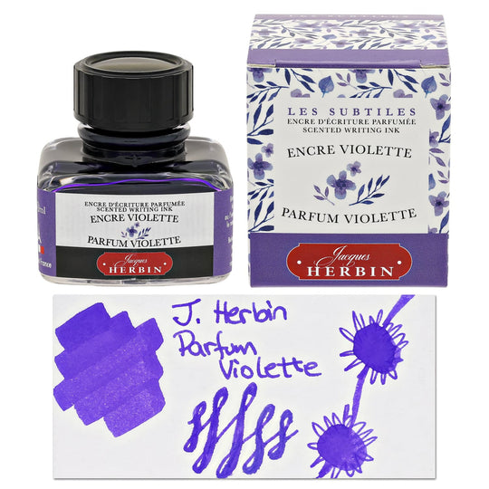 J. Herbin Purple Bottled Fountain Pen Ink - Violet Scented - 30 mL