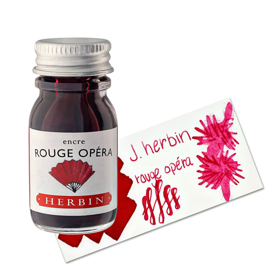 J. Herbin Rouge Opéra (Red Opera) Bottled Fountain Pen Ink and Cartidges