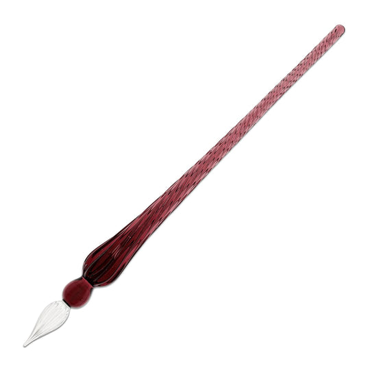 J. Herbin Round Glass Pen in Violet Tapered Spiral Handle with Frosted Glass