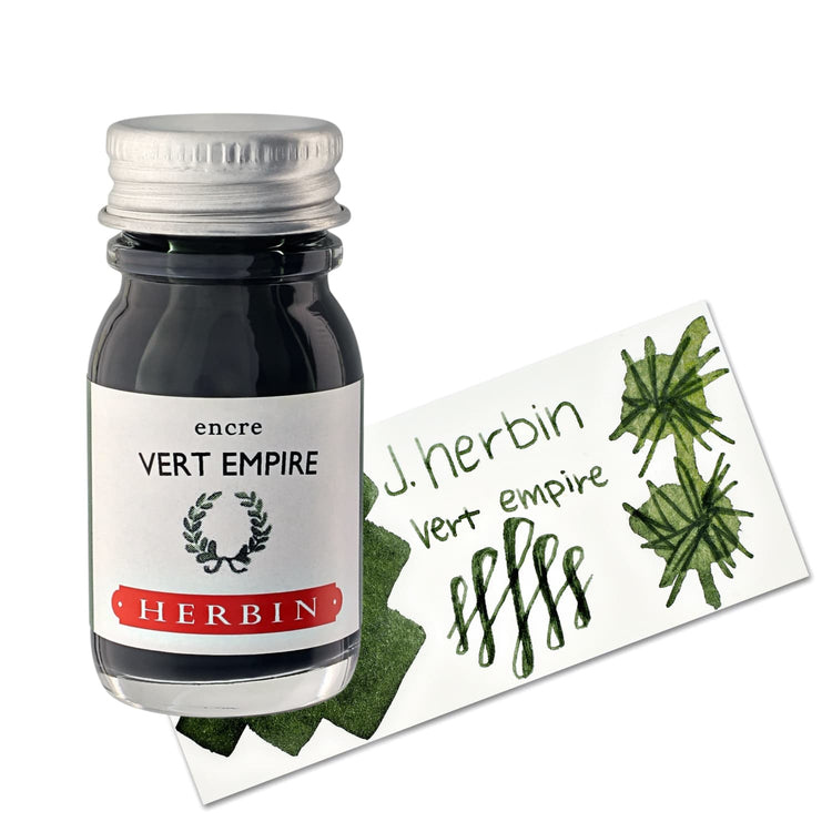 J. Herbin Bottled Ink and Cartridges in Vert Empire (Green Empire) Bottled Ink