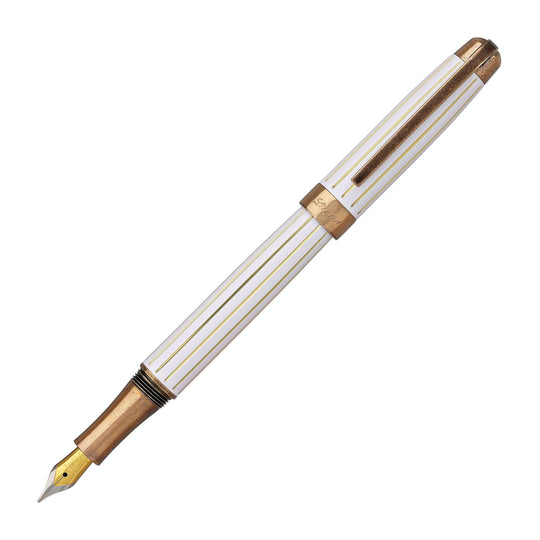 Laban Antique II Fountain Pen in White with Lines
