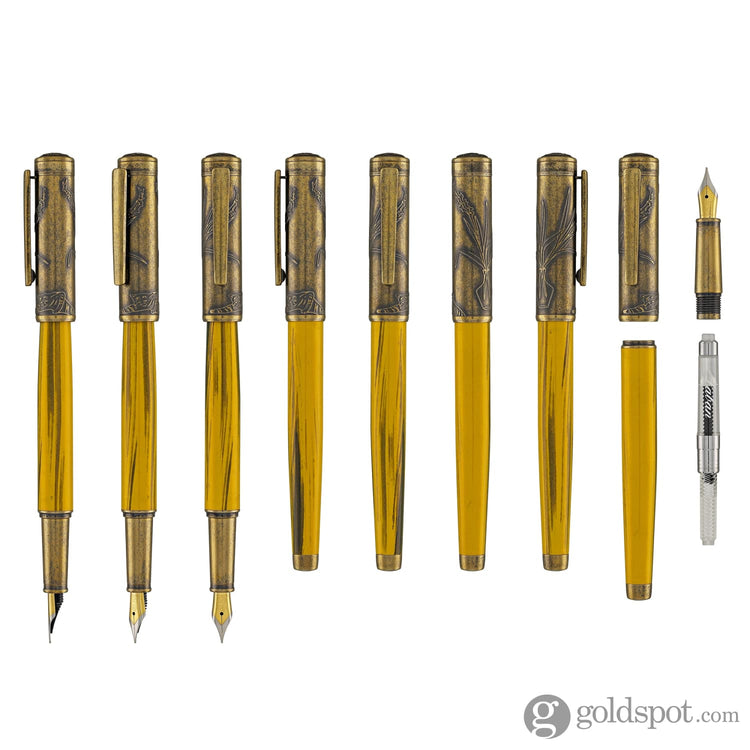 Laban Sanyu in Hand Fountain Pen Set in Antique Gold Fountain Pen
