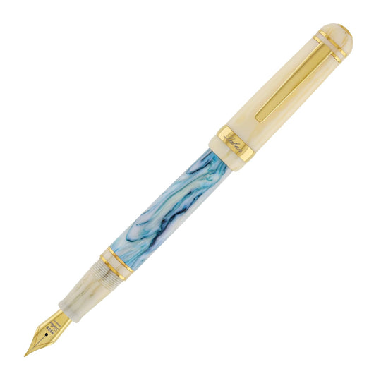 Laban 325 Glacier Cream Abalone Fountain Pen in Teal