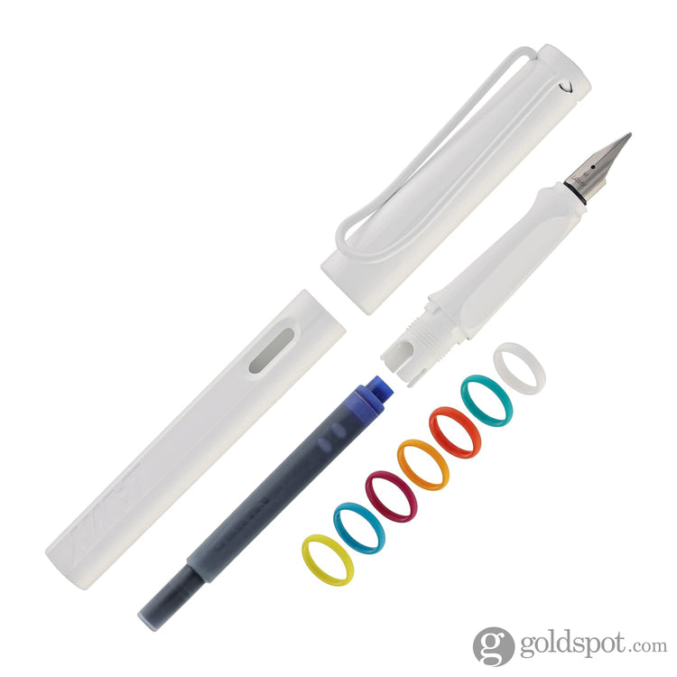 Lamy Safari Fountain Pen In All White Multi Ring Set Special Edition Fountain Pens