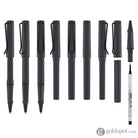 Lamy Safari Rollerball Pen in Steel Black Rollerball Pen