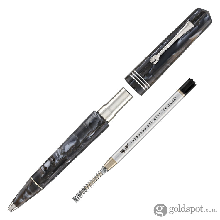 Leonardo Momento Zero Ballpoint Pen in Horn Silver Trim Ballpoint Pens