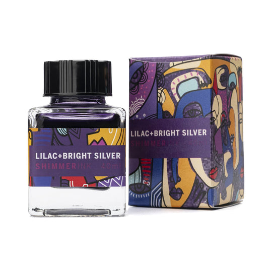 Leonardo Officina Shimmer Bottled Ink in Lilac Bright Silver - 40 mL