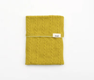 Midori Knitted Book Band with Pockets A6 to B6 in Lime Yellow