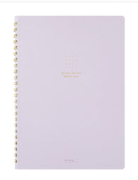 Midori Soft Color Ring A5 Notebook in Purple - Dot Grid