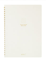 Midori Soft Color Ring A5 Notebook in White - Dot Grid