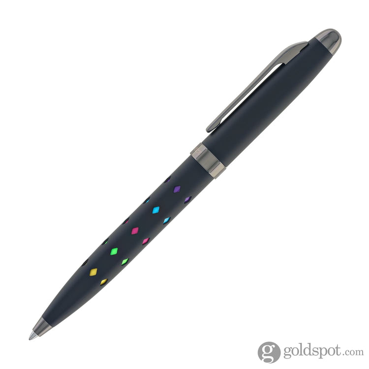 Monteverde Illusia Gel Pen in Diamond Shapes Black Matte with Gunmetal Trim Gel Pen