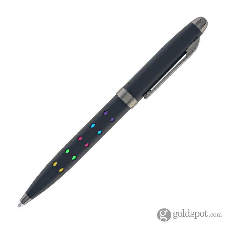 Monteverde Illusia Gel Pen in Diamond Shapes Black Matte with Gunmetal Trim Gel Pen