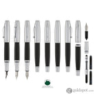 Monteverde Invincia Fountain Pen in Chrome & Carbon Fiber - Medium Point Fountain Pen