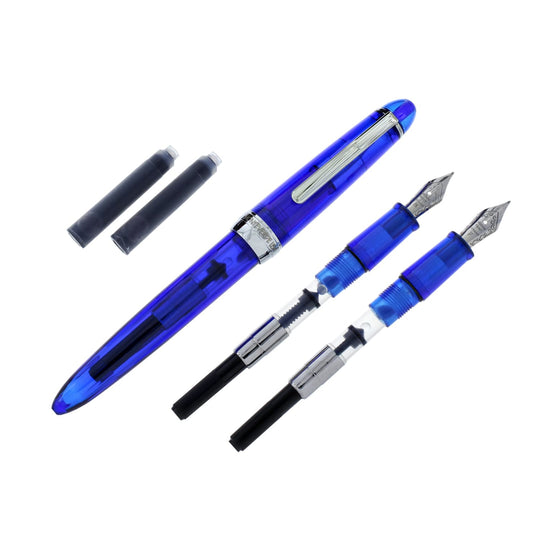 Monteverde Monza Fountain Pen in Blue - Fine, Medium and Omniflex Nibs - Pack of 3