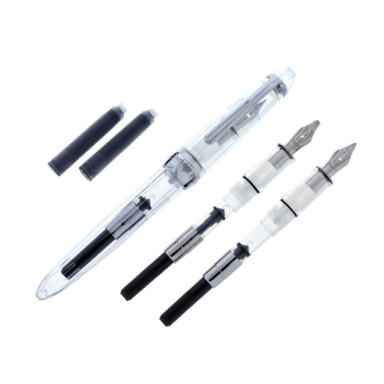 Monteverde Monza ID Fountain Pen in Crystal Clear - Calligraphy Set